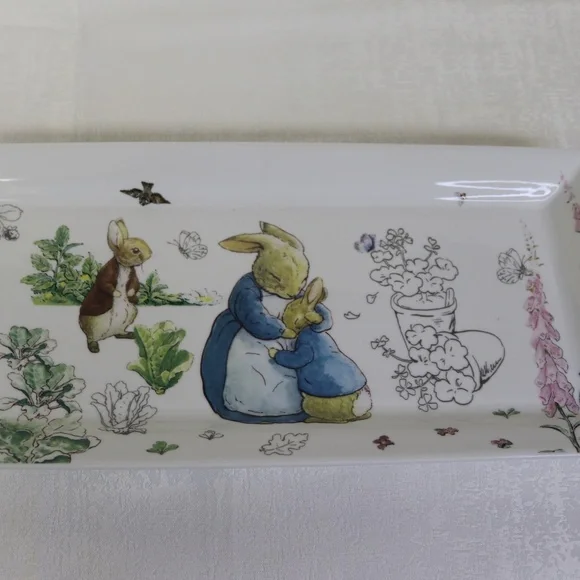 BEATRIX POTTER PETER BUNNY RABBIT EASTER RECTANGULAR SERVING PLATTER - NEW - Picture 6 of 6